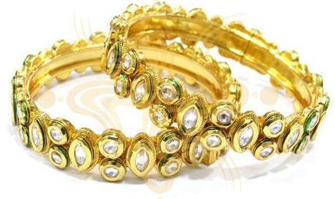 Gold Finish Kundan Polki Bracelet Design by VASTRAA Jewellery at Pernia's  Pop Up Shop 2024