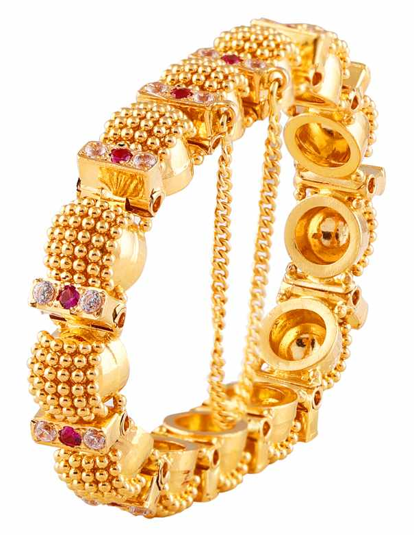 Gajra Bangle Designs in Gold