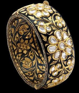 Meenakari bangle in gold| Polki Bangle