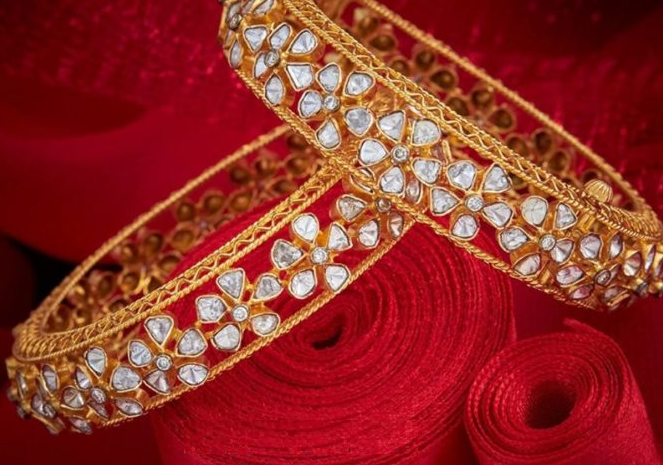 polki diamonds| Gold Bangles in more than 30 grams
