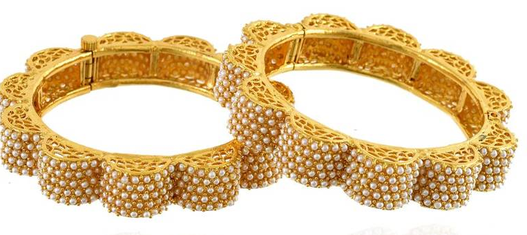 Gajra Bangle Designs in Gold