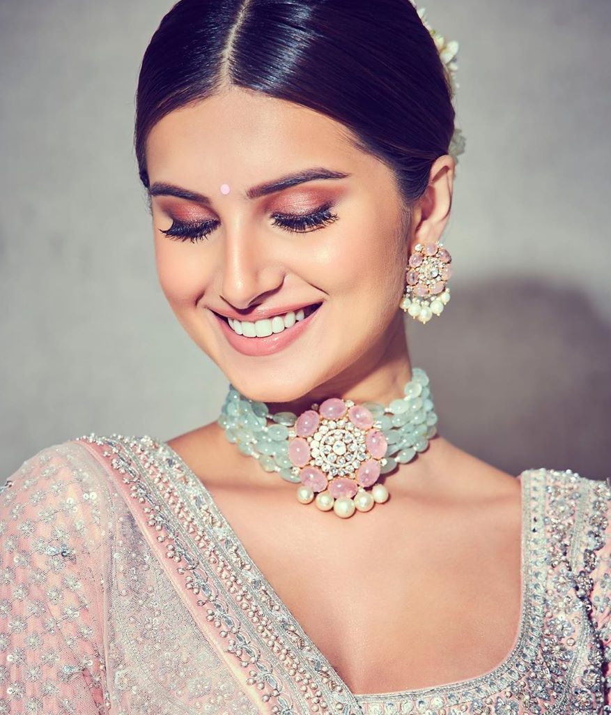 Choker|Pastel Pink|Pastel Jewellery for Brides|Bridal Jewellery|Pastel Choker Necklace|Pastel pink jewellery |tara Sutaria