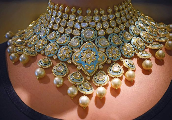 Meenakari Jewellery set|Pastel Blue |Pastel Jewellery for Brides|Bridal Jewellery|Pastel Choker Necklace