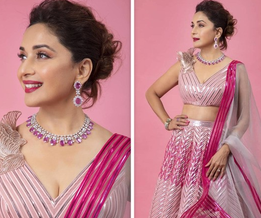 Puprle beads necklace|Madhuri Dixit