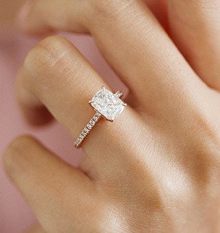 Elongated Cushion Cut Diamond Ring