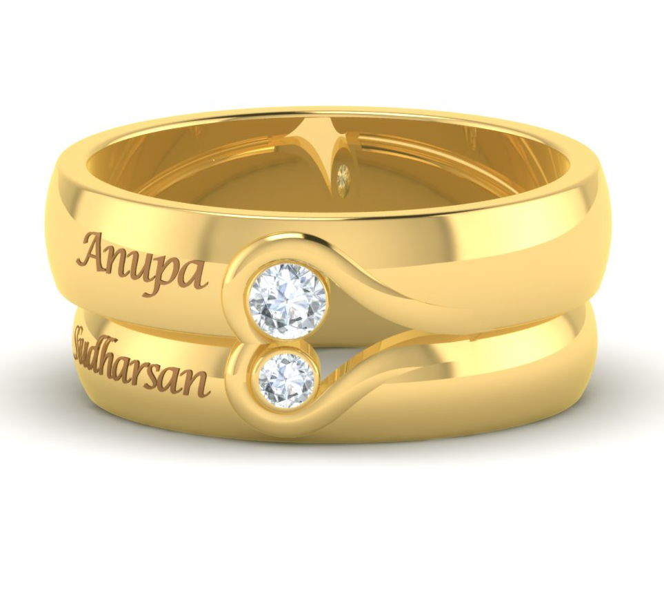 Beautiful Couple Wedding Ring with Diamond 29937550 PNG