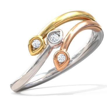 Three Tone Rings/Tri Color Gold Ring Designs/Tri Tone Engagement Rings Design
