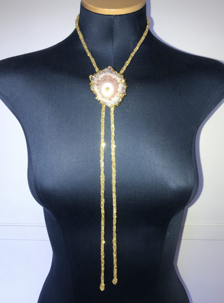 Bolo Tie Necklace Gold| shoestring necktie| Bola tie