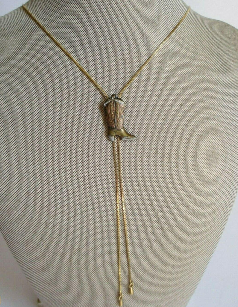 Bolo Tie Necklace Gold| shoestring necktie| Bola tie