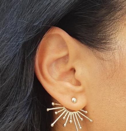 Latest Ear Jacket Earring Designs Gold