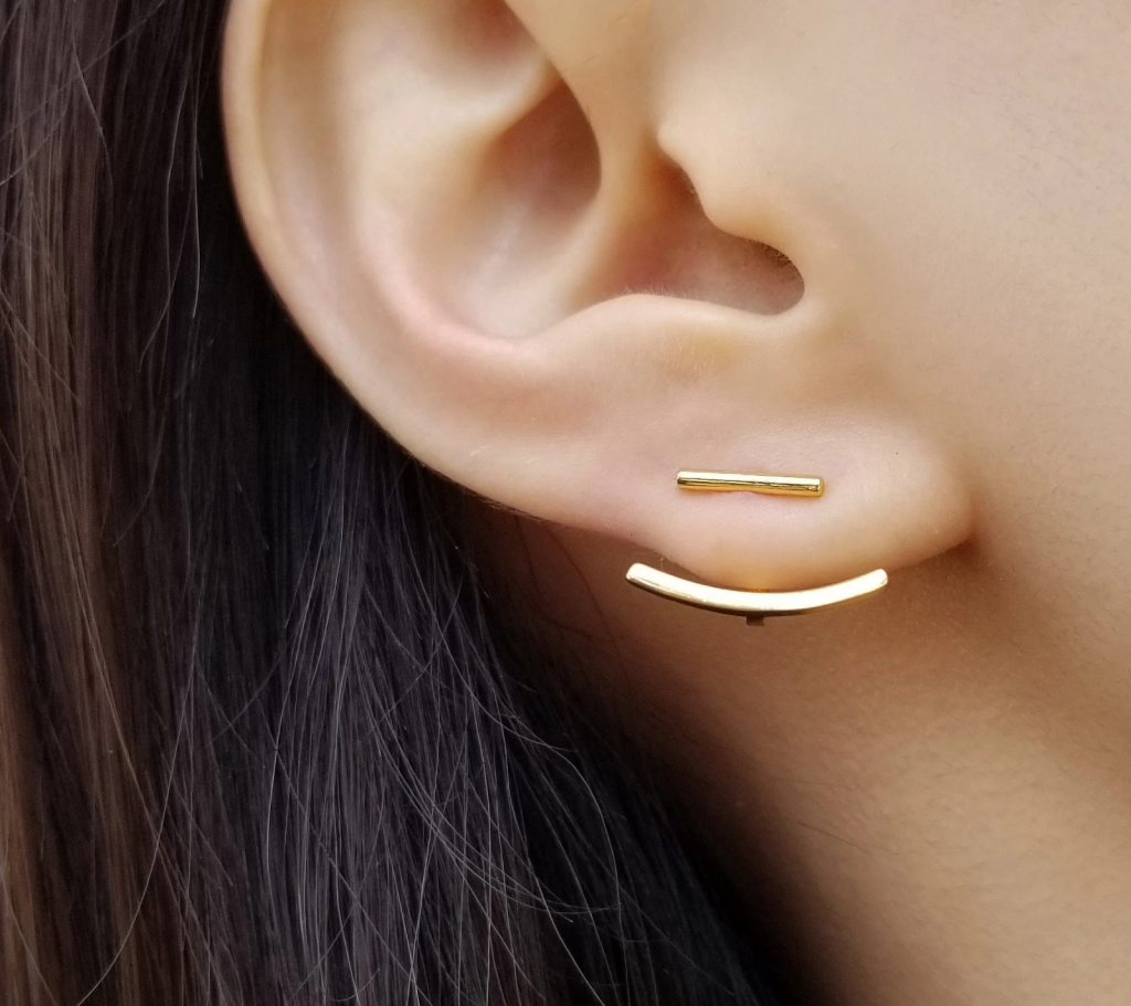 Latest Ear Jacket Earring Designs Gold