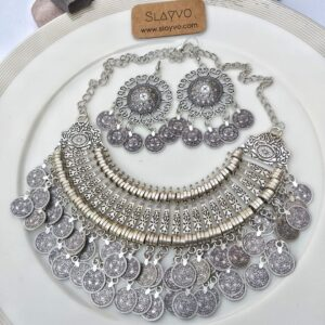Antique Silver Oxidized Necklace | Tribal Necklace Designs | Afghani Tribal Jewellery