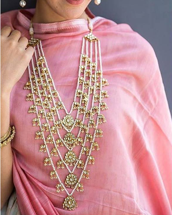 Different Types Of Pearl Necklace Designs | Pearl Haara| Pearl Paanch Lada Haar