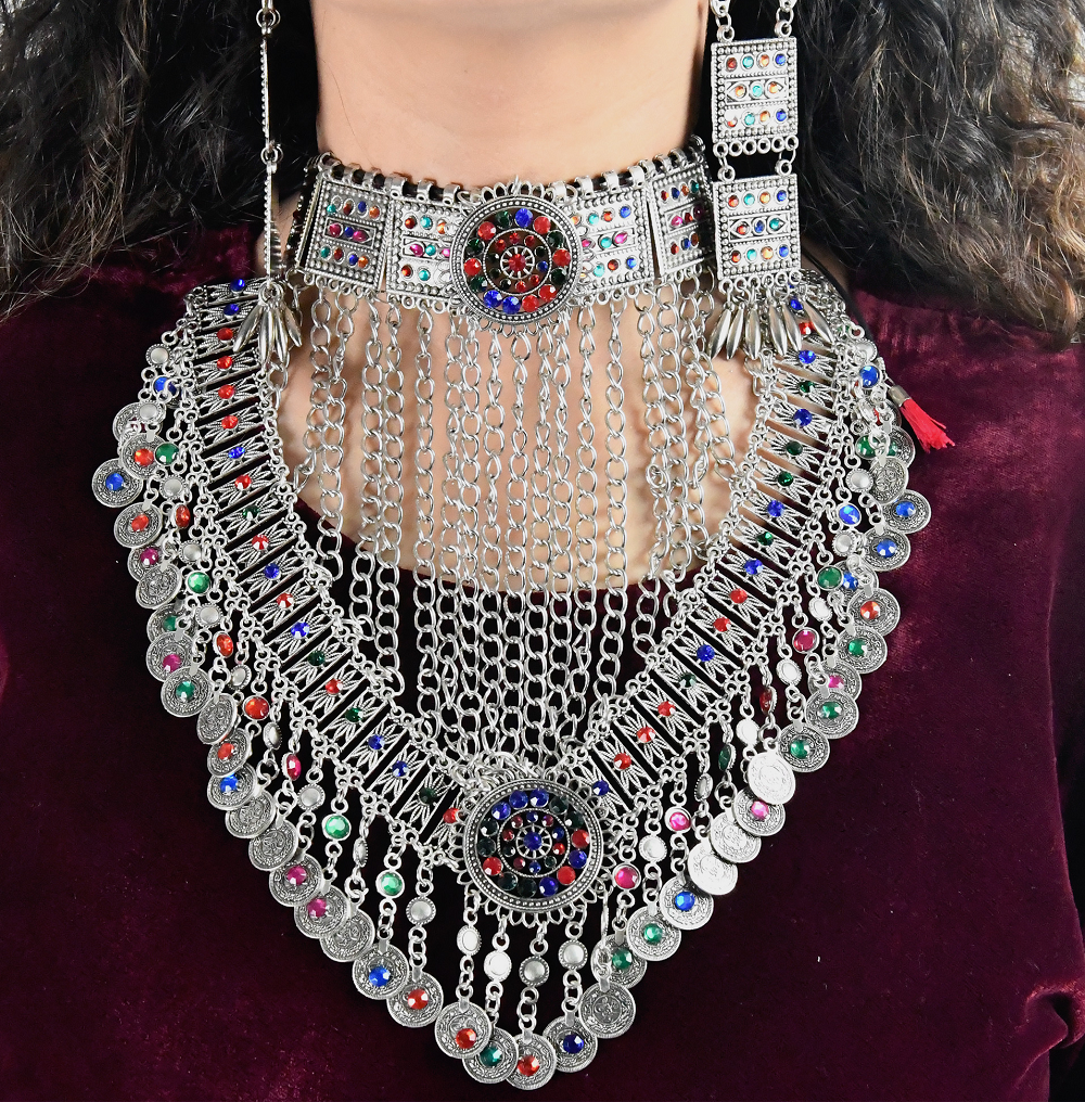 Antique Silver Oxidized Necklace | Tribal Necklace Designs | Afghani Tribal Jewellery