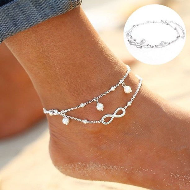 Pearl anklet for one leg