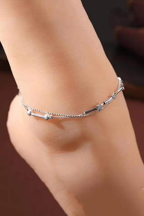 silver charm anklet