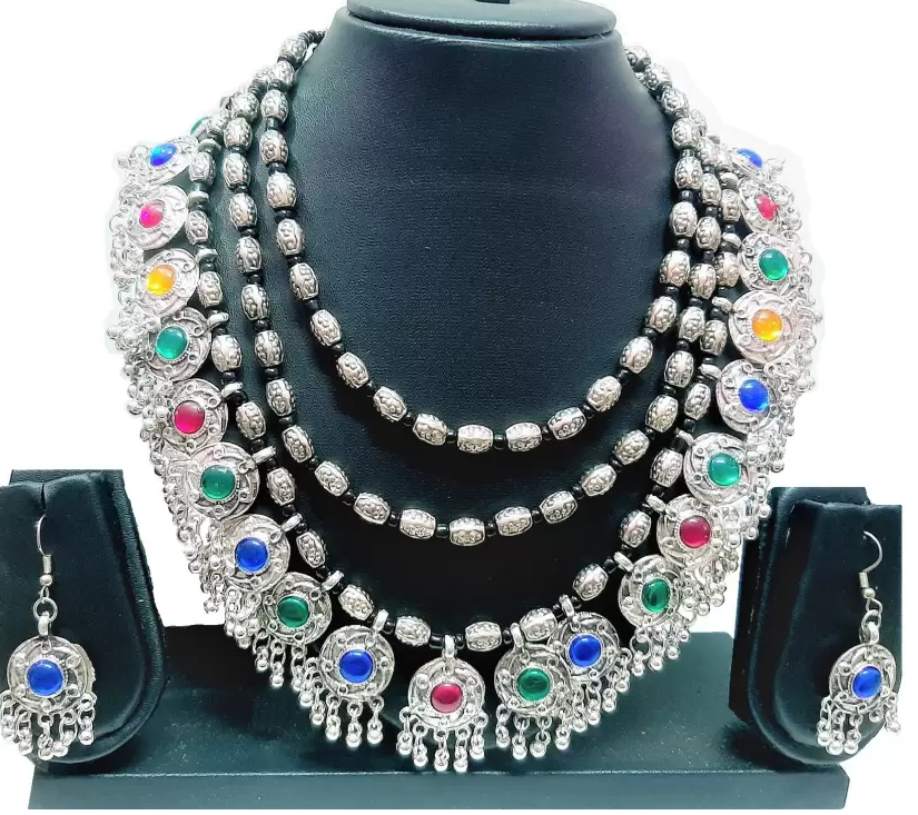 Antique Silver Oxidized Necklace | Tribal Necklace Designs | Afghani Tribal Jewellery