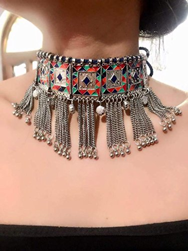Antique Silver Oxidized Necklace | Tribal Necklace Designs | Afghani Tribal Jewellery