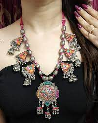 Antique Silver Oxidized Necklace | Tribal Necklace Designs | Afghani Tribal Jewellery