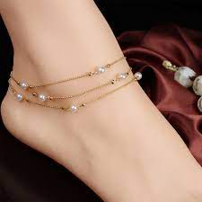 Pearl anklet for one leg