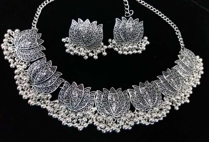 Antique Silver Oxidized Necklace | Tribal Necklace Designs | Afghani Tribal Jewellery