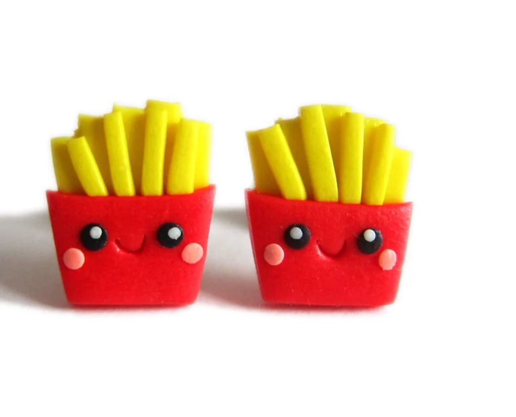 Kids Earrings Gold |Food Earrings