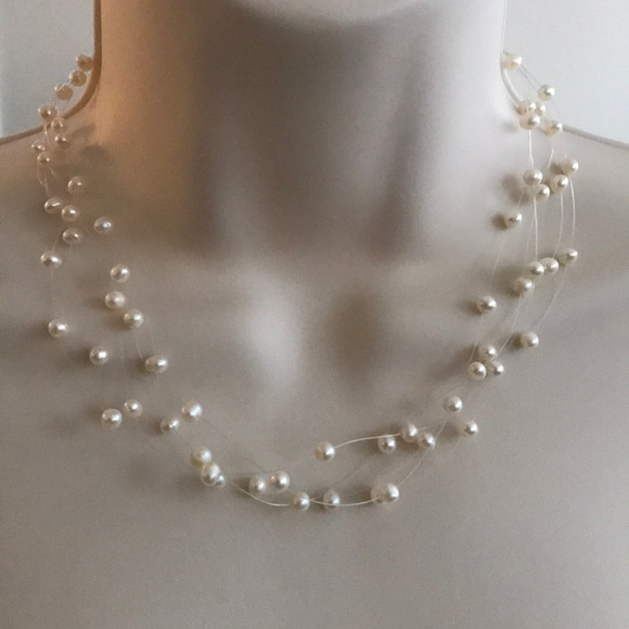 Floating Pearl Necklace Designs | Illusion Necklace Designs