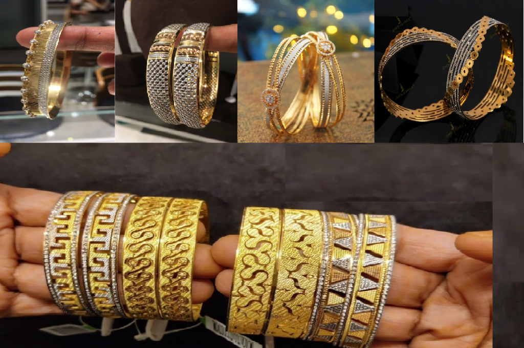 Popular Branded Jewellery Catalogue Inspired Antique Gold Bangles Design  B25361 | eduaspirant.com