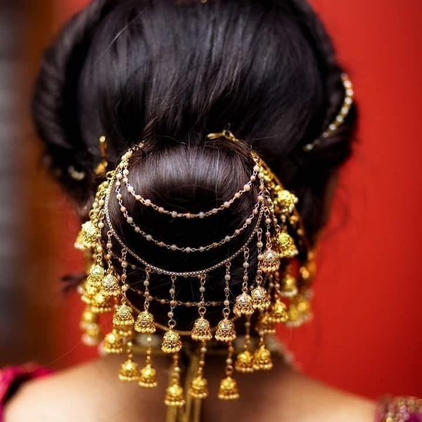 Hair Bun Jewellery |Bridal hairdo