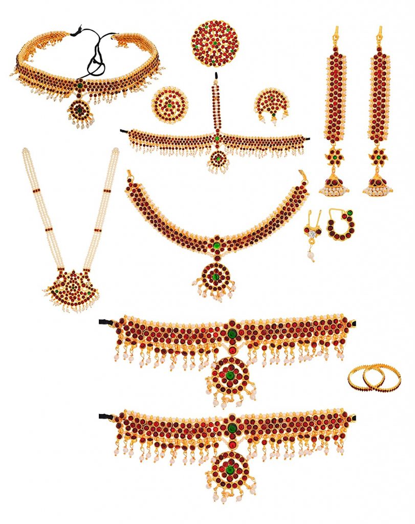 Traditional Kemp Jewellery (Bharatanatyam Jewellery) - Dhanalakshmi ...