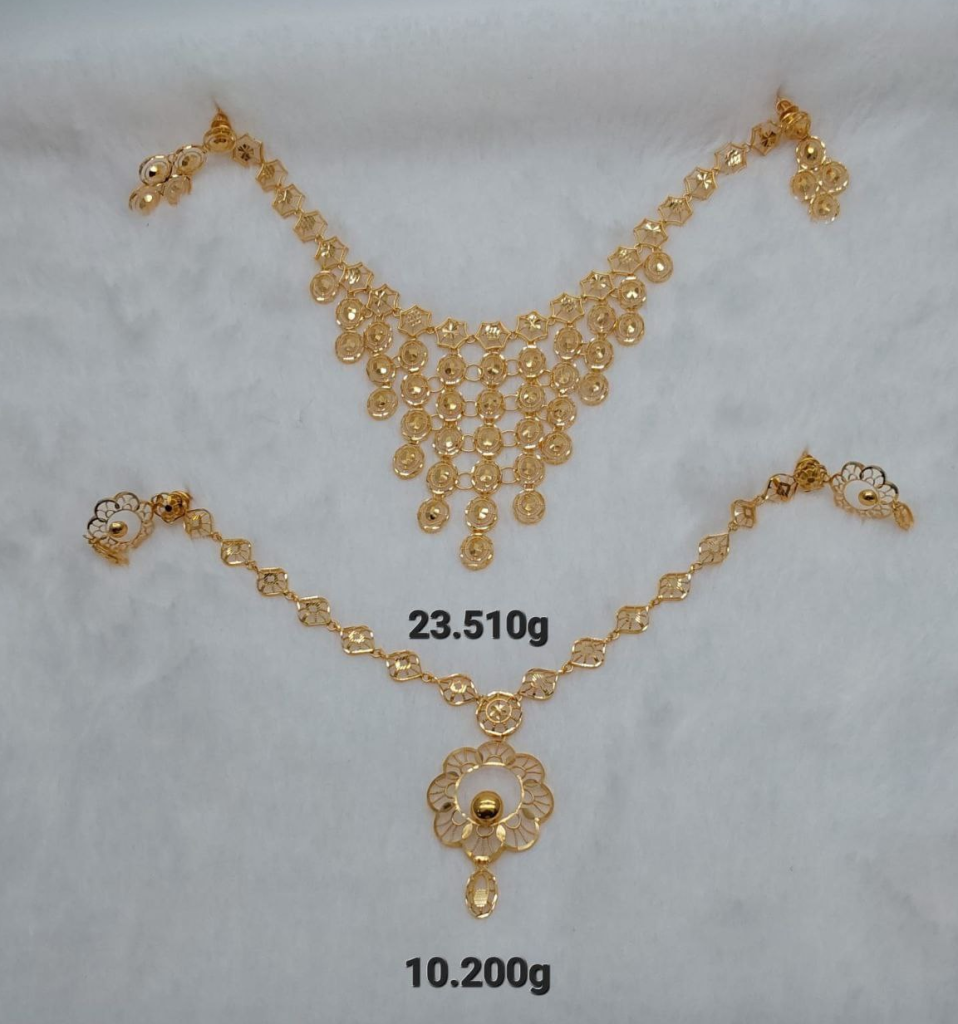 Light Weight Gold Necklace Designs With Weight