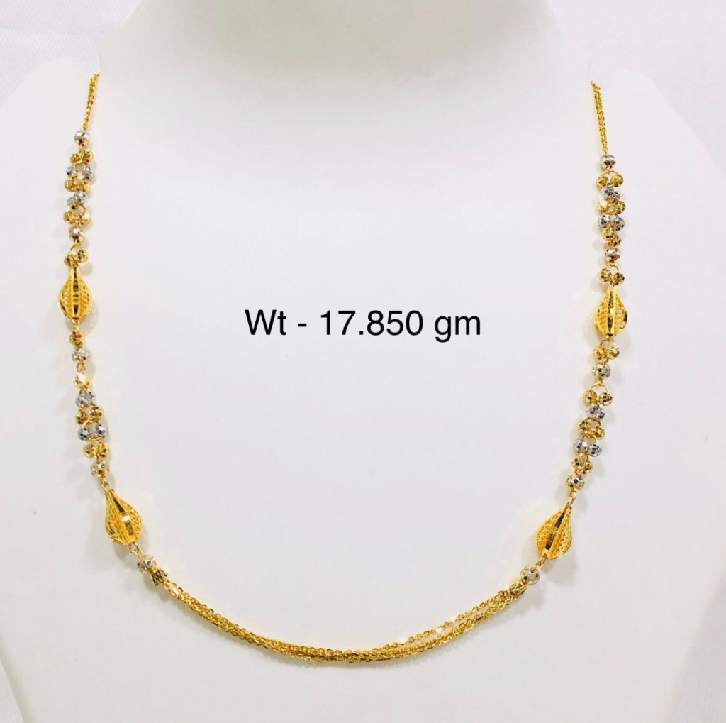 Light Weight Gold Necklace Designs With Weight