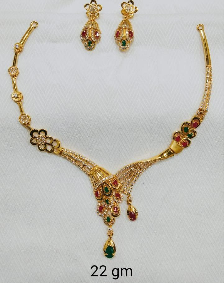 Light Weight Gold Necklace Designs With Weight