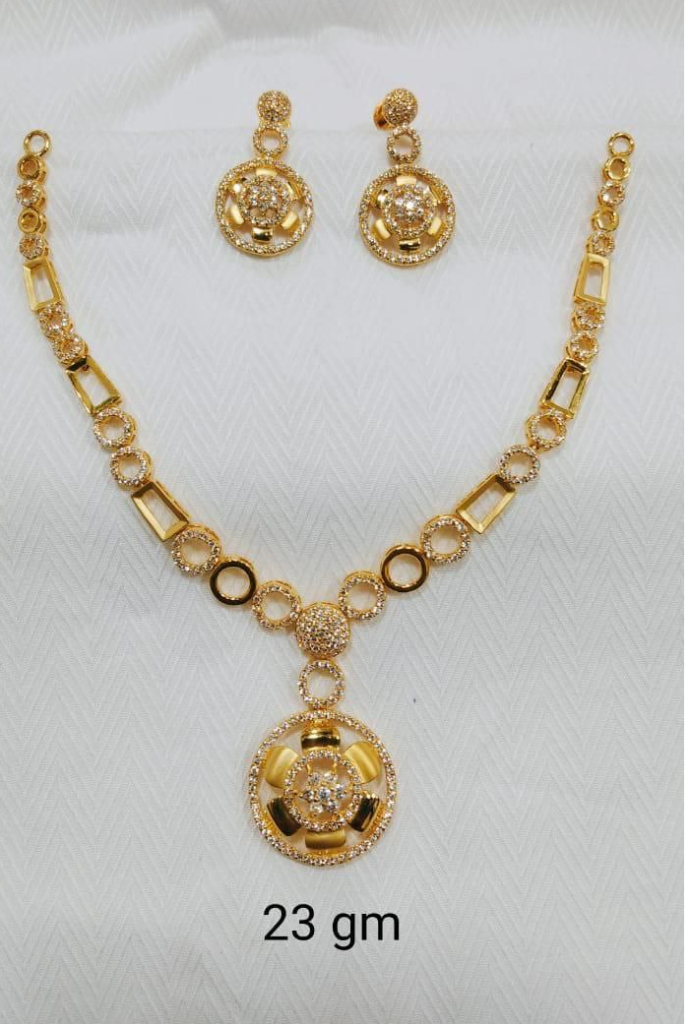 Light Weight Gold Necklace Designs With Weight