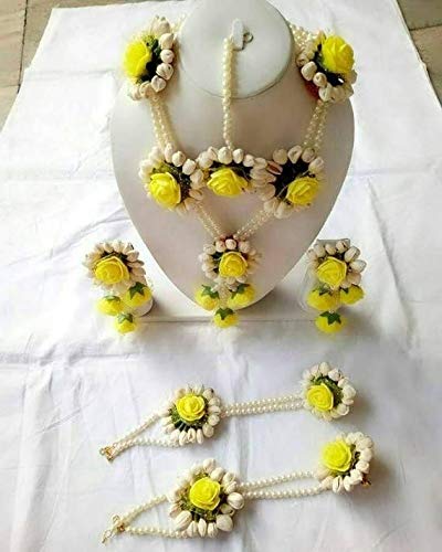 Bridal haldi jewellery |floral jewellery