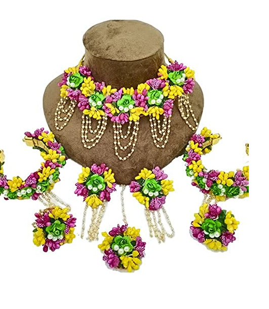 Bridal haldi jewellery |floral jewellery