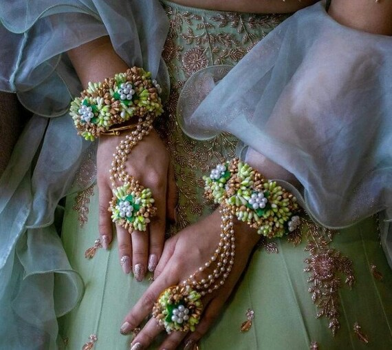 Pastel green haath phool | Bridal haath phool