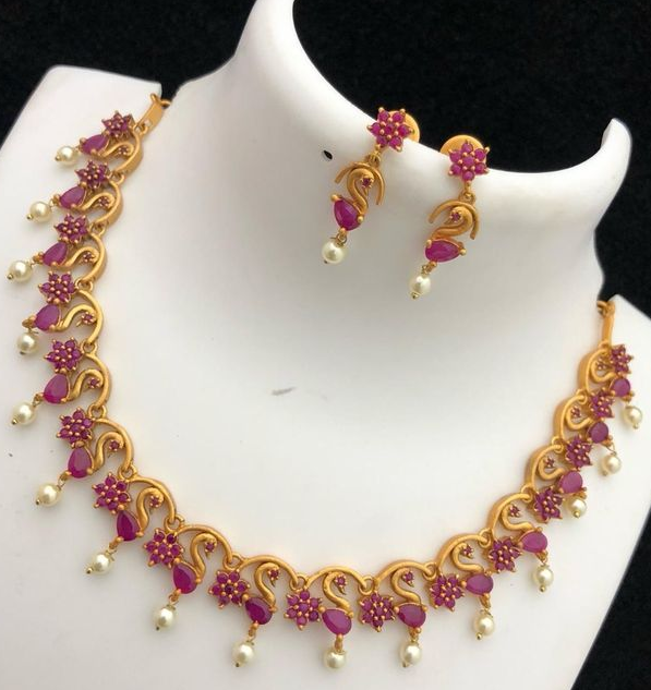 Traditional Ruby Beads Necklace