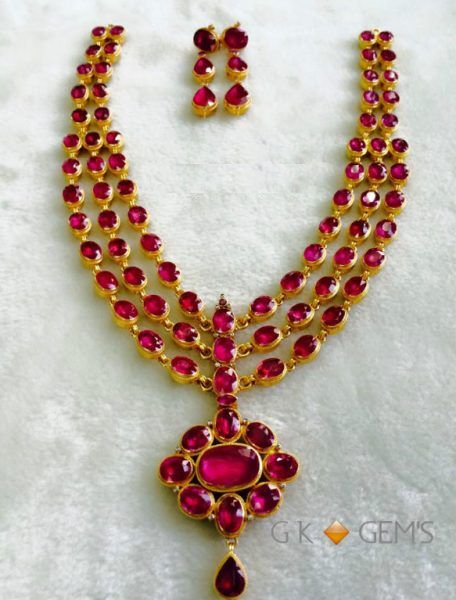 Traditional Ruby Beads Necklace