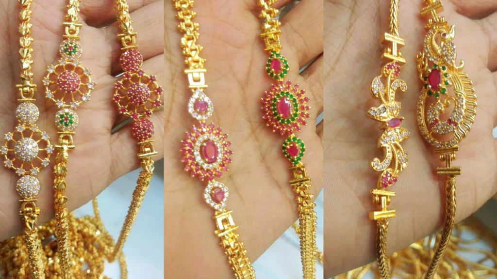 Gold Mugappu Thali Chain Designs Karap Sundari Mugappu Chain Designs