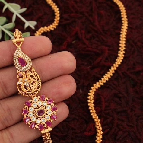 Karap Sundari Mugappu Chain Designs | Gold Mugappu Thali Chain Designs