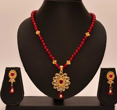 Traditional Ruby Beads Necklace