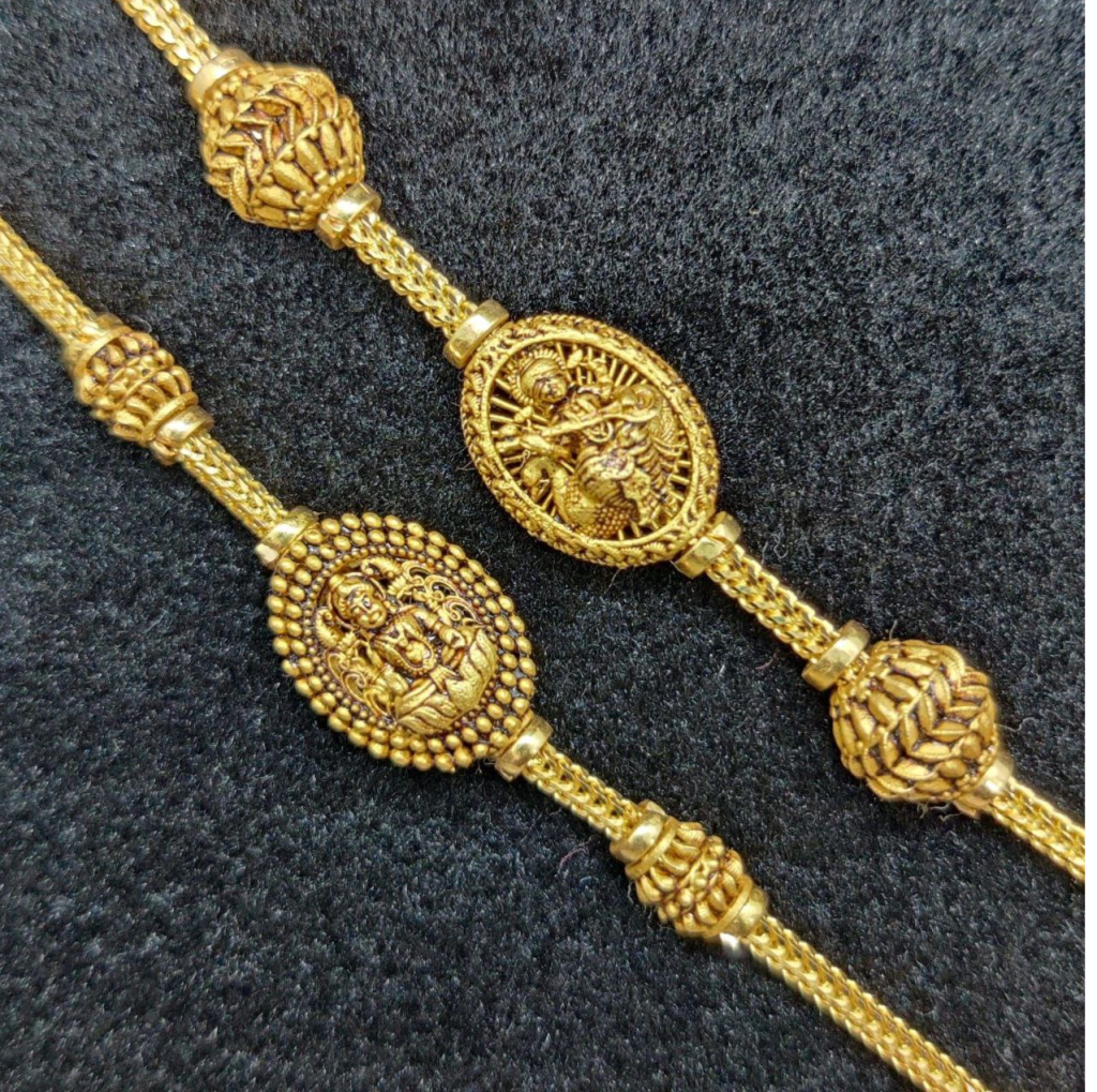 Karap Sundari Mugappu Chain Designs | Gold Mugappu Thali Chain Designs