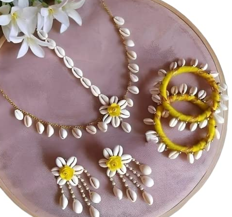 Bridal haldi jewellery |floral jewellery