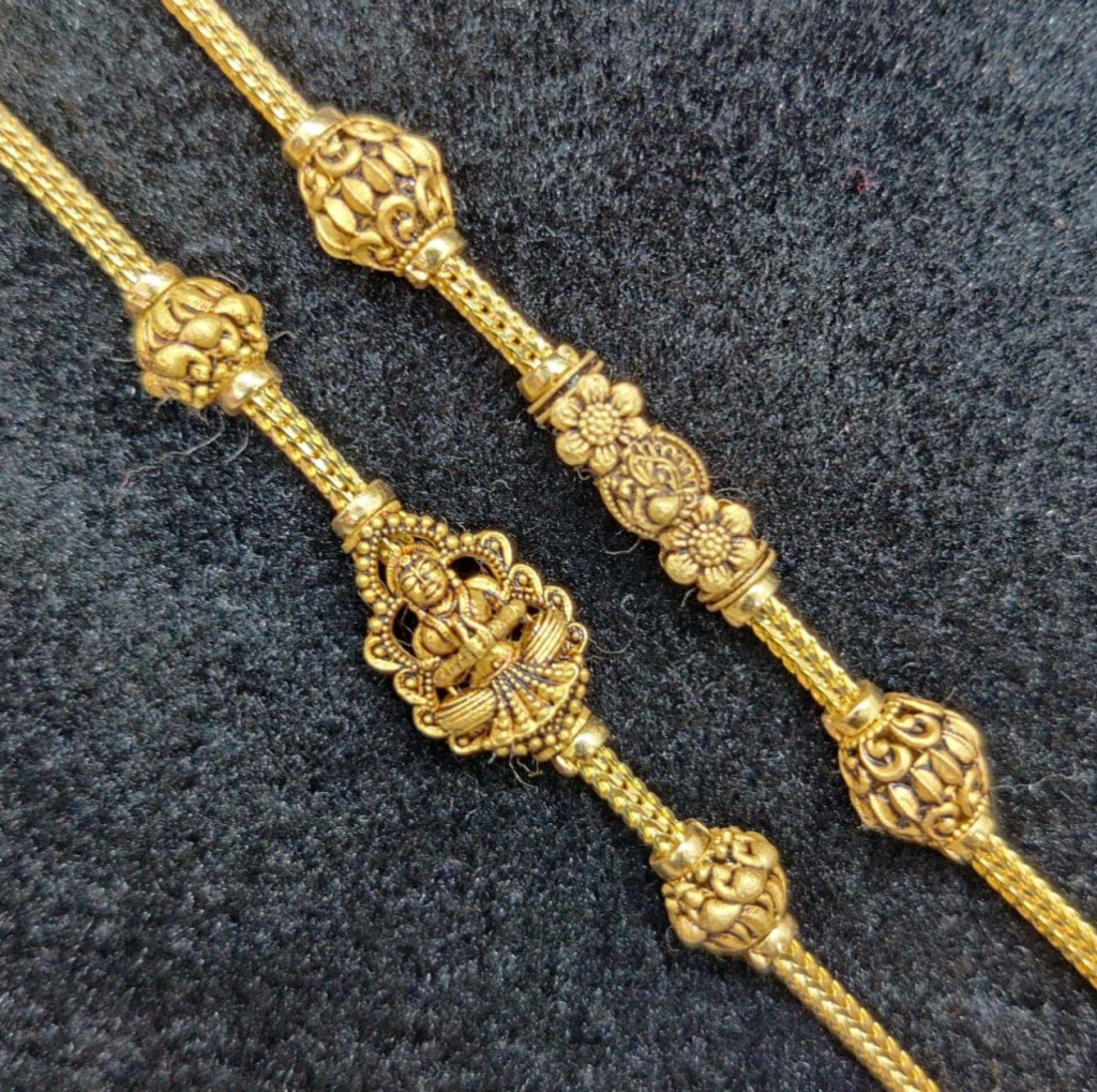 Karap Sundari Mugappu Chain Designs | Gold Mugappu Thali Chain Designs