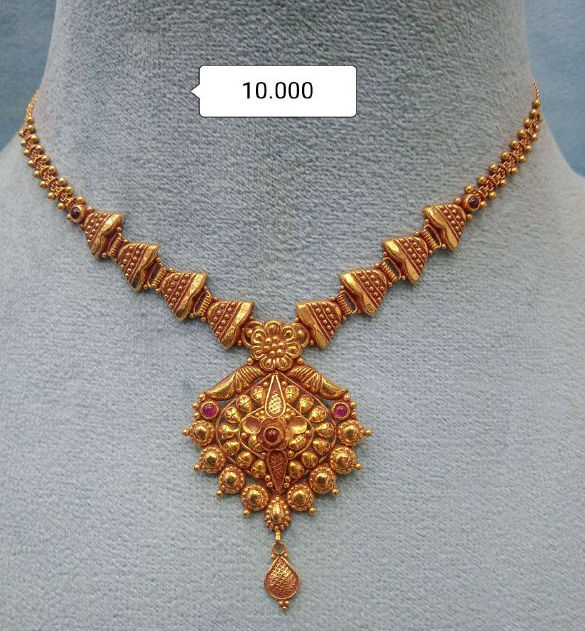 Light Weight Gold Necklace Designs With Weight