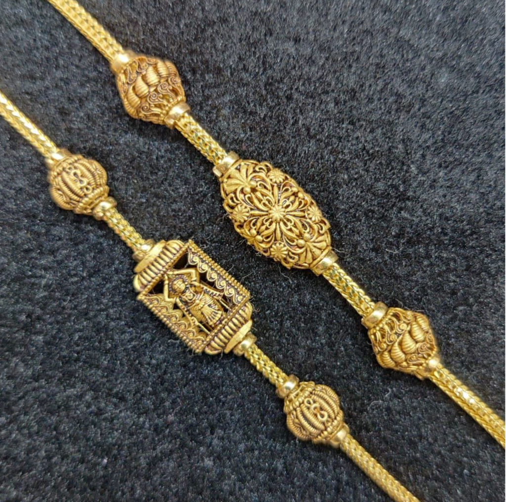 Karap Sundari Mugappu Chain Designs | Gold Mugappu Thali Chain Designs
