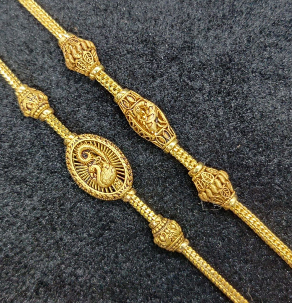 Karap Sundari Mugappu Chain Designs | Gold Mugappu Thali Chain Designs