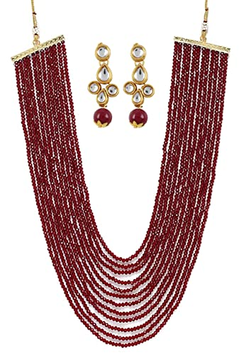 Traditional Ruby Beads Necklace Indian Designs