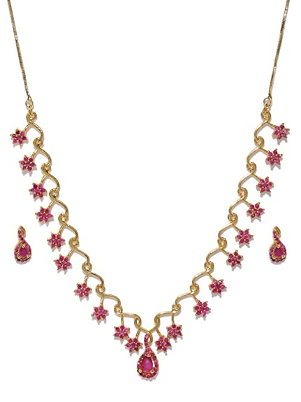 Traditional Ruby Beads Necklace Indian Designs